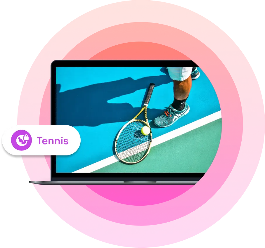 Laptop with a tennis wallpaper
